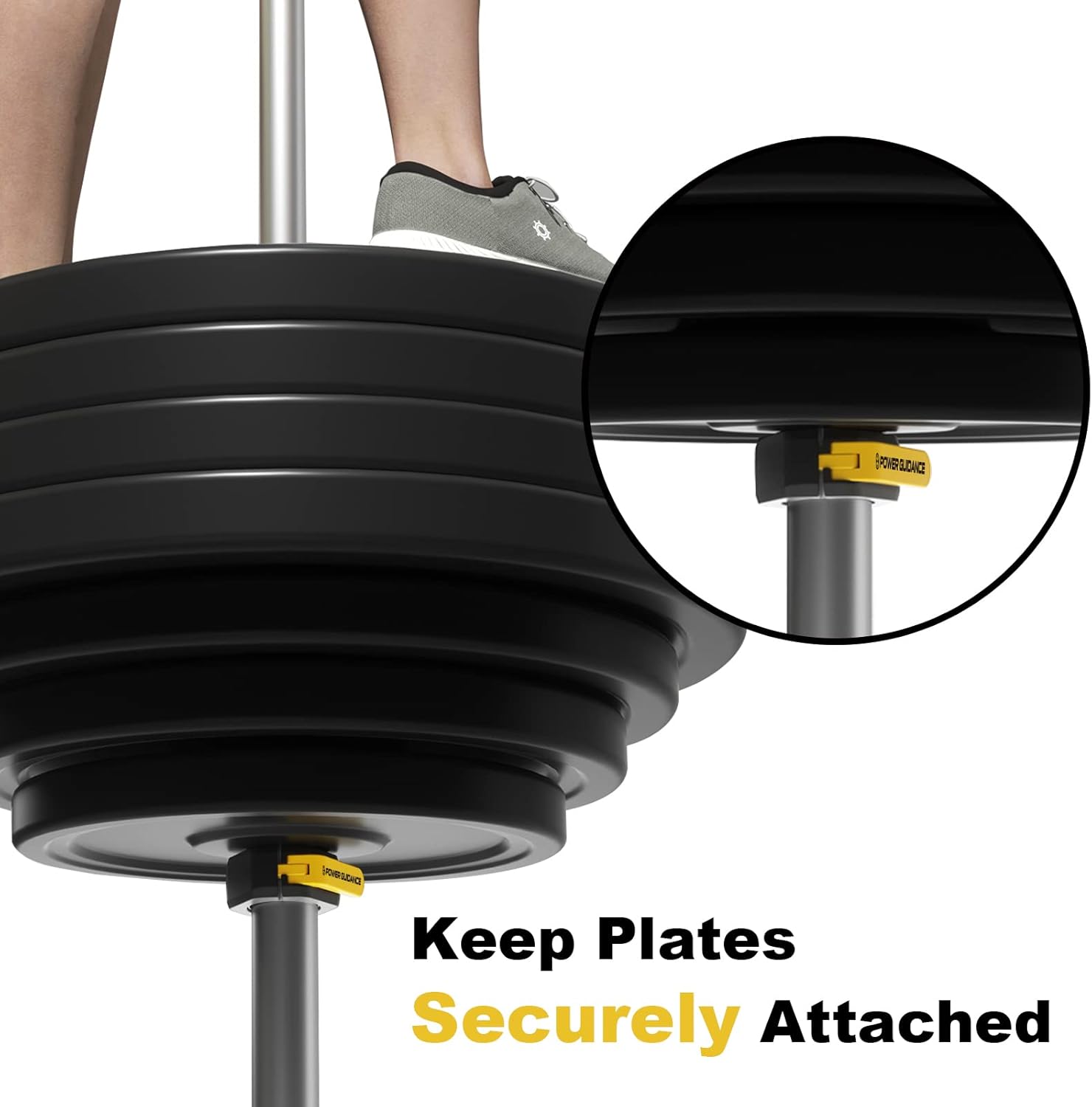 POWER GUIDANCE Barbell Collars - Non-Slip Quick Release Clips for 2-Inch Olympic Barbells | Weightlifting Accessories