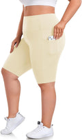 Skiennix Plus Size Biker Shorts - High Waisted Spandex Yoga Shorts with Pockets for Women