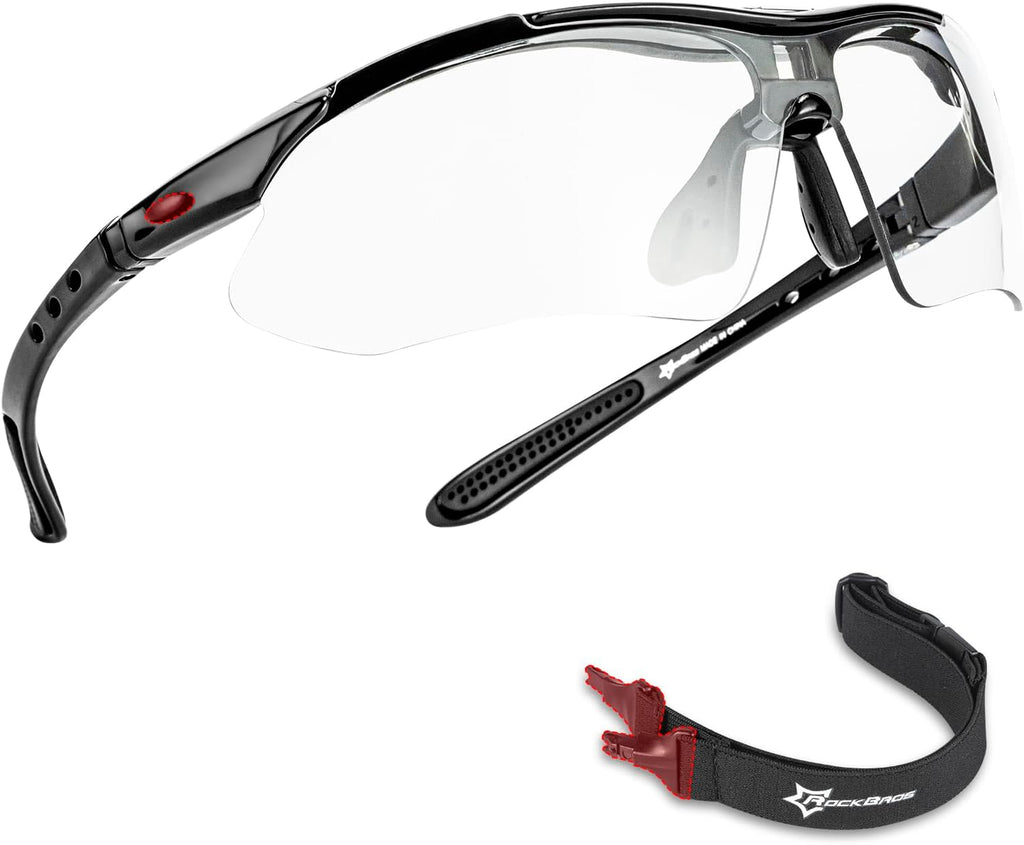 ROCKBROS Photochromic Pickleball Glasses - Cycling Sunglasses with Removable Elastic Band | Unisex Fit