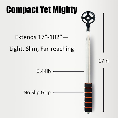 RCMMQHHY Stainless Steel Retractable Golf Ball Picker, Rust Proof, no Bending, Lightweight, Strong and Strong, Automatic Locking Three Claw Gripper, Long Pole Ball Picking Tool