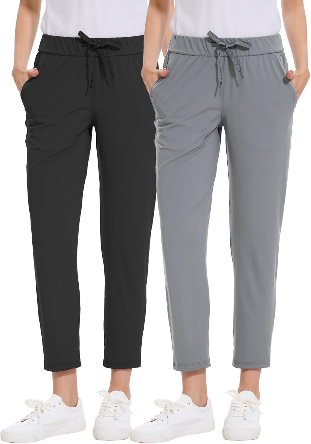 Skiennix Women's Golf Pants - Stretchy 7/8 Ankle Sweatpants with Deep Pockets | Ideal for Athletic, Work & Travel