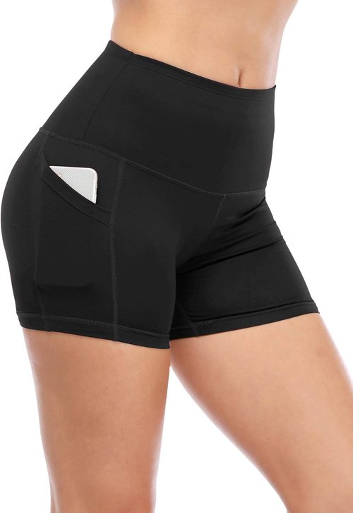 CADMUS High Waist Yoga Shorts - Women's Athletic Fitness Running Shorts with Deep Pockets