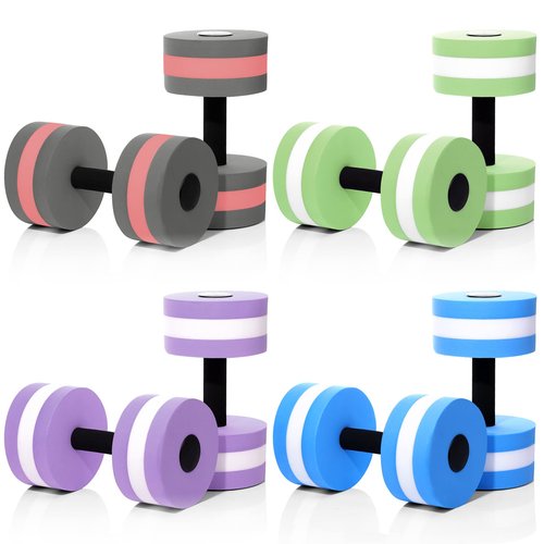 Shappy Water Weight Aquatic Exercise Dumbbells for Pool Macaron Color Aerobics Equipment EVA Foam Dumbbells Aquatic Exercise Equipment Hand Bar(Blue/purple/green/gray,8 Pcs)
