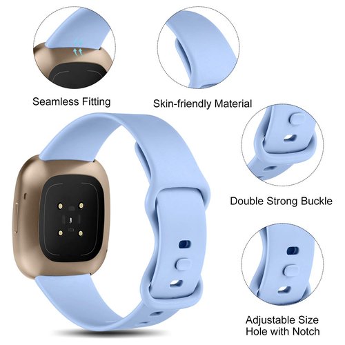 GEAK 15 Pack Compatible with Fitbit Versa 3 Bands/Versa 4 Bands/Fitbit Sense 2/Sense Bands,Soft Replacement Waterproof Sport Watch Strap Wristband for Fitbit Versa 3 Bands for Women Men Small