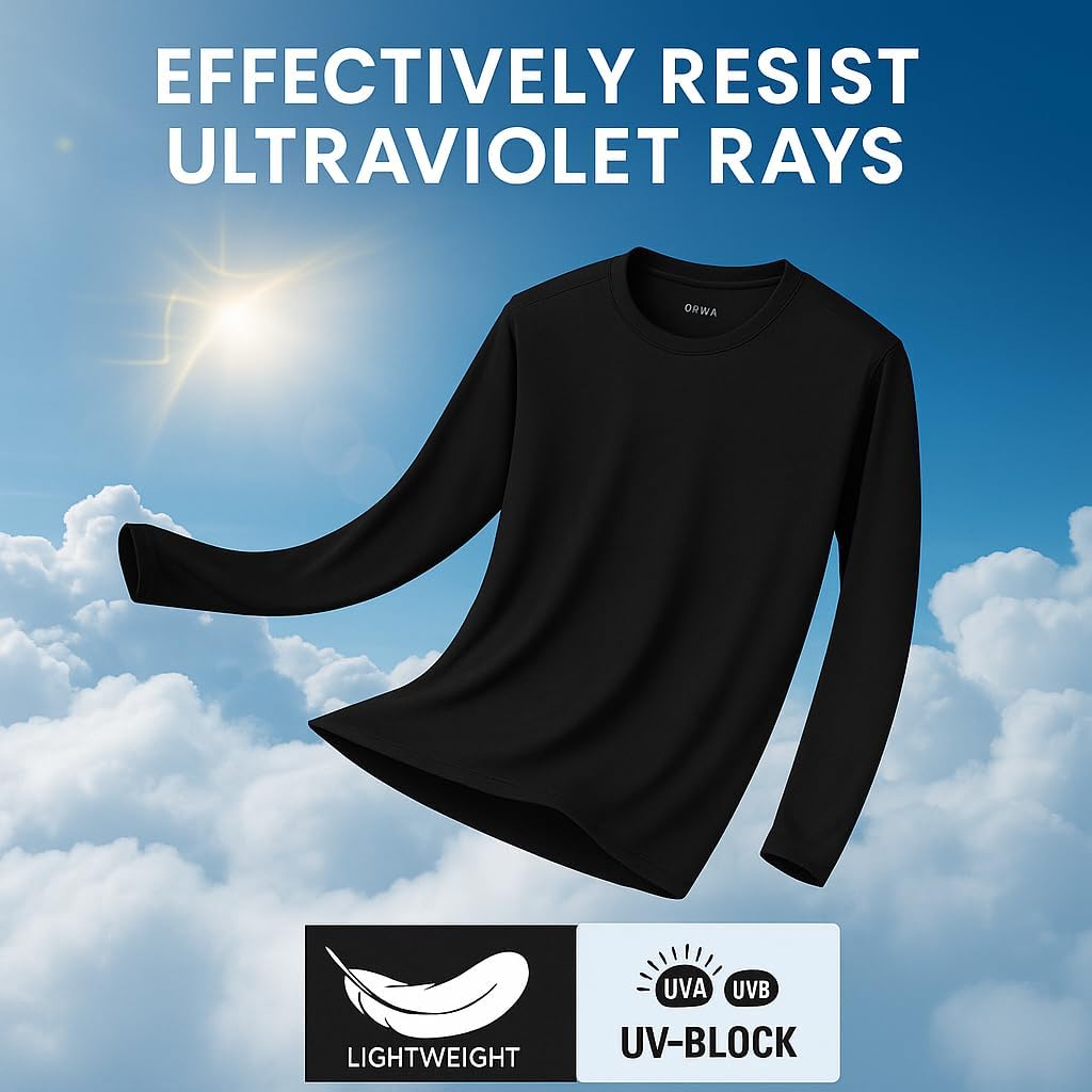 Skiennix Men's Long Sleeve Athletic Shirt - Moisture Wicking & UV Protection for Workouts | Dry Fit
