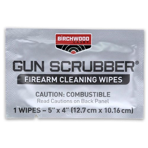 Birchwood Casey Gun Scrubber Gun Cleaning Wipes - Gun Cleaner, Lubricant, and Protectant, 12 Wipes