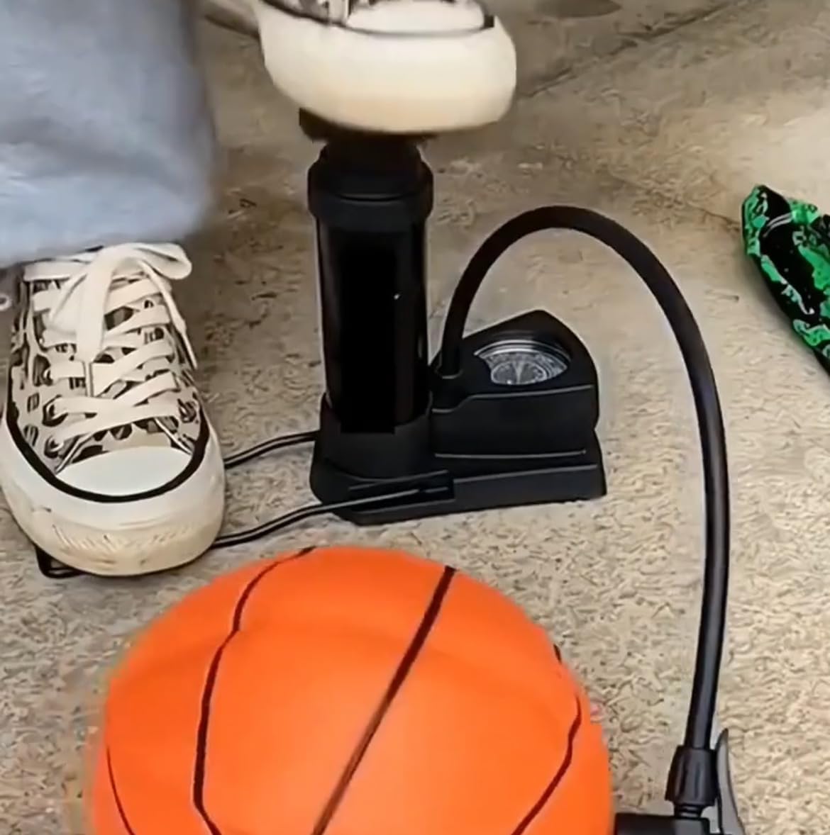 Skiennix Hand Pump - High-End Bicycle Air Pump with Gauge | Foot-Operated for Road & Mountain Bikes, Strollers, Balls