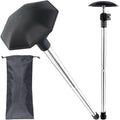 Greeily Golf Travel Bag Support Pole, 33"-60" Travel Golf Bag Support Rod Telescopic Adjustable Airlines Stiff Arm Club Protector Stainless Steel Pole (Silver)