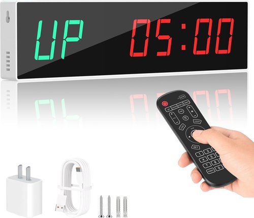 Dienmern Large Digital Gym Timer - Remote Control Workout Clock with 9 Custom Modes | Ideal for Home Gym & Outdoor Sports