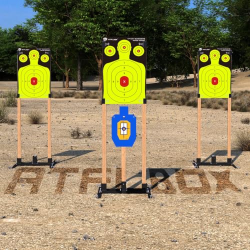 Atflbox 2-Pack 2x4 Target Stand Base, H-Shaped Steel & Paper Target Holder, 2nd Variation