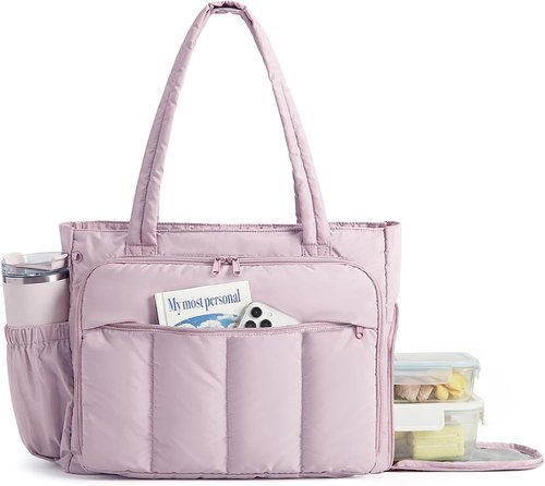 BAGSMART Tote Bag for Women - Insulated Teacher Tote | Large Puffer Work Handbag