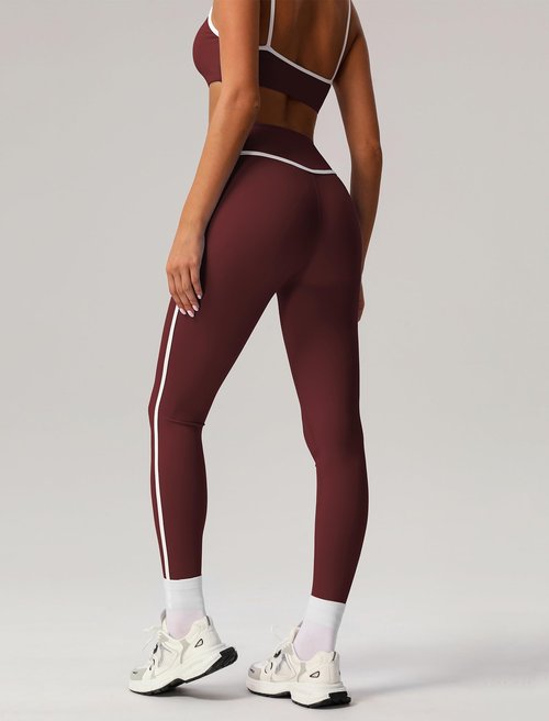 AGYMNX 2 Piece Workout Sets for Women Contrast Panel Sports Bra Cami Top and Butt-lifting Pants Active Jogger Outfits