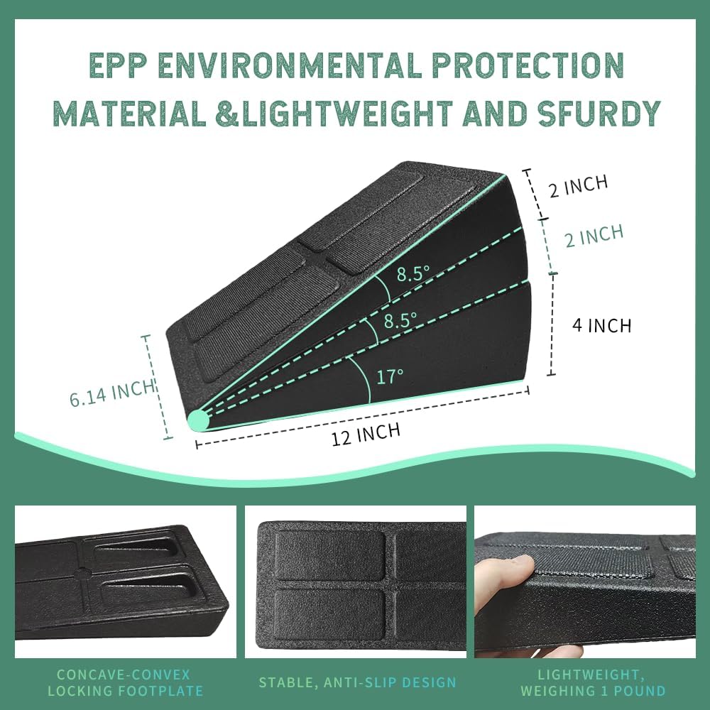 Squat Wedge Block Set - High-Density EPP Slant Board with Anti-Slip Surface | 8.5° & 17° Angles