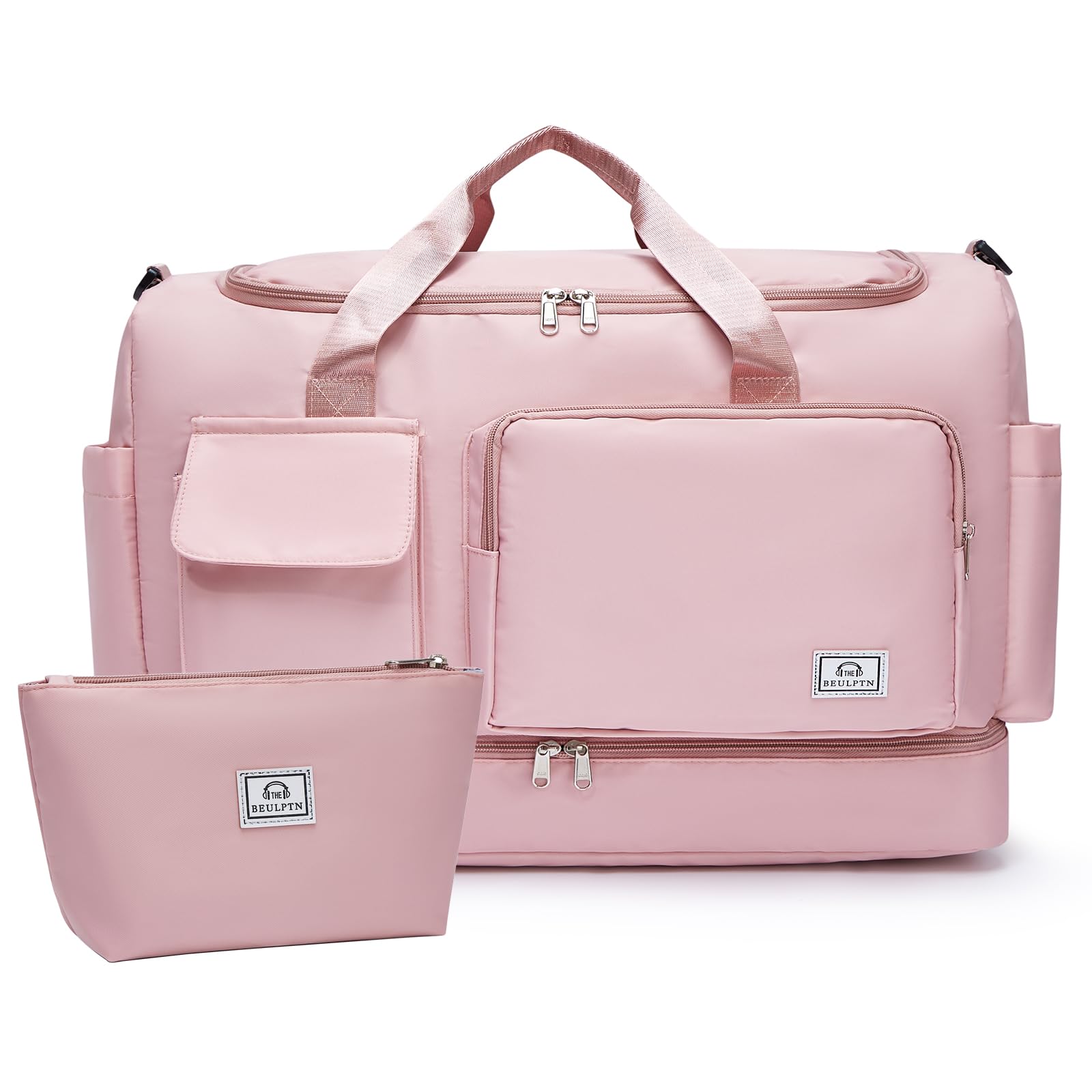 Large Travel Duffle Bag, Carry On Weekender Bag with Shoe Compartment, Gym Tote Overnight Bags for Women for Travel with Toiletry Bag