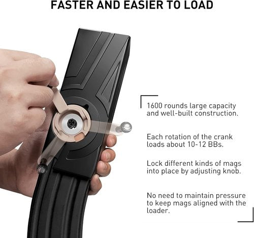 Ludex Airsoft Speed Loader - Universal 6mm for M4/M16/AK/MP5 | 1600 Round Capacity