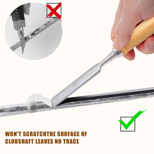 Gracfulcub Golf Grip Tape Remover Tool Kits, No Tape Residue Rapid Removal - Perfect for Regripping Graphite and Steel Shafts Golf Club Grip Repair Kits (Natural Wood)