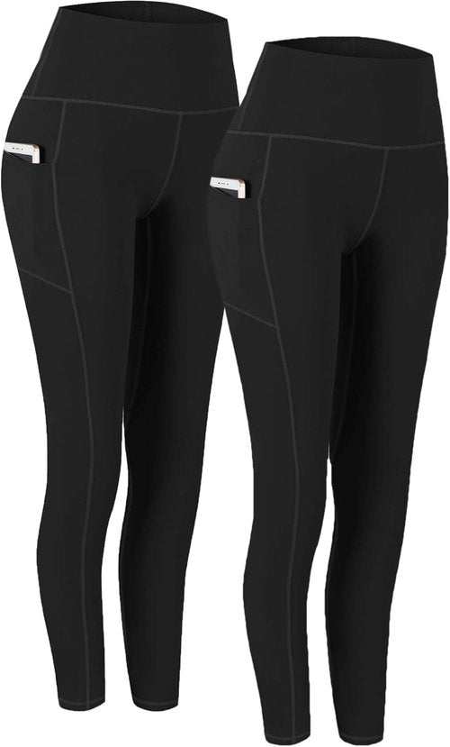 Fengbay High Waist Yoga Pants - Tummy Control Leggings with Pockets for Women | 2 Pack