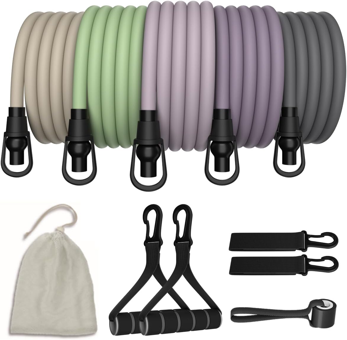 WHATAFIT Resistance Bands Set - Versatile Exercise Bands for Home Gym | Includes Handles, Door Anchor & Ankle Straps