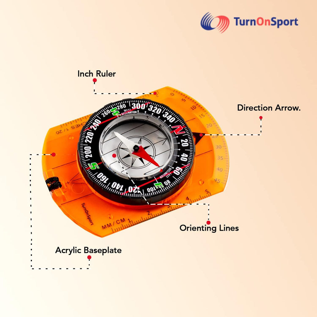 Orienteering Compass - Advanced Hiking & Camping Navigation Tool - Perfect for Kids & Scouts