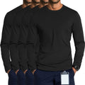 August Alley Men's Long Sleeve Underscrub Shirts - 4 Pack Stretchy Crewneck Work Tops