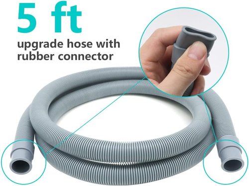 Marine Bilge Pump Hose - 3/4 Inch Plumbing Kit with 90° Black Elbow & Stainless Steel Clamps | 5 FT Long