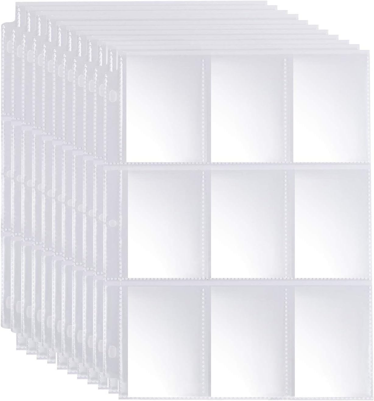 Skiennix 9 Pocket Page Protector - Premium Double-Sided Trading Card Sleeves for 3 Ring Binders