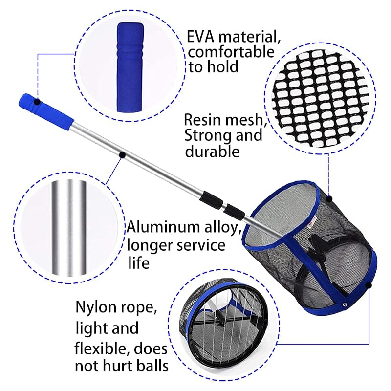 TNZMART Adjustable Ping Pong Ball Picker Type 2 – Portable Table Tennis Ball Collector