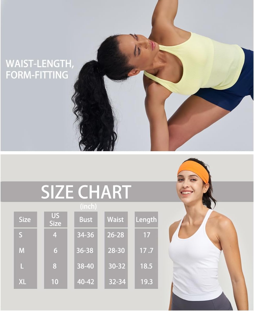 Skiennix Seamless Ribbed Workout Tank Top - Built-In Bra for Women | Comfortable & Stylish