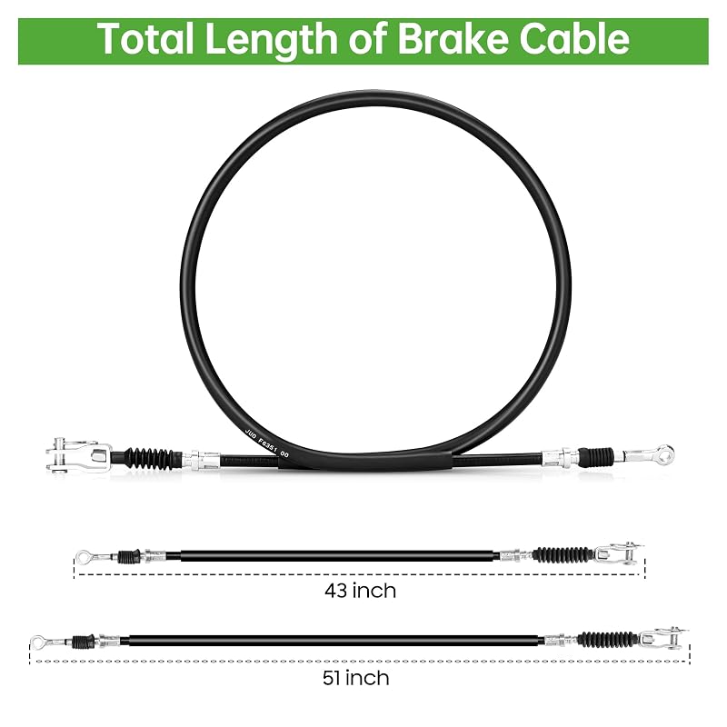 Brake Cable Set for Yamaha Golf Cart G8-G22 51in Passenger, 43in Driver (10L0L)