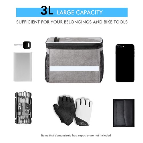 MATTISAM Bike Handlebar Bag - Front Basket with Bike Phone Mount, Bicycle Cooler Pouch Pack for Kids Girls Boys Men Women