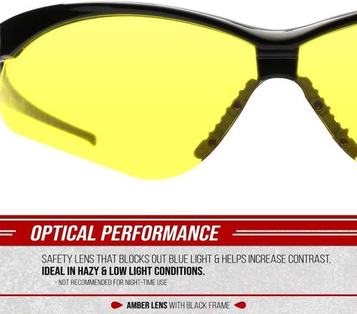 Glove Station Optic Max Safety Glasses - Scratch-Resistant Eye Protection for Men & Women | Ideal for Hunting & Construction