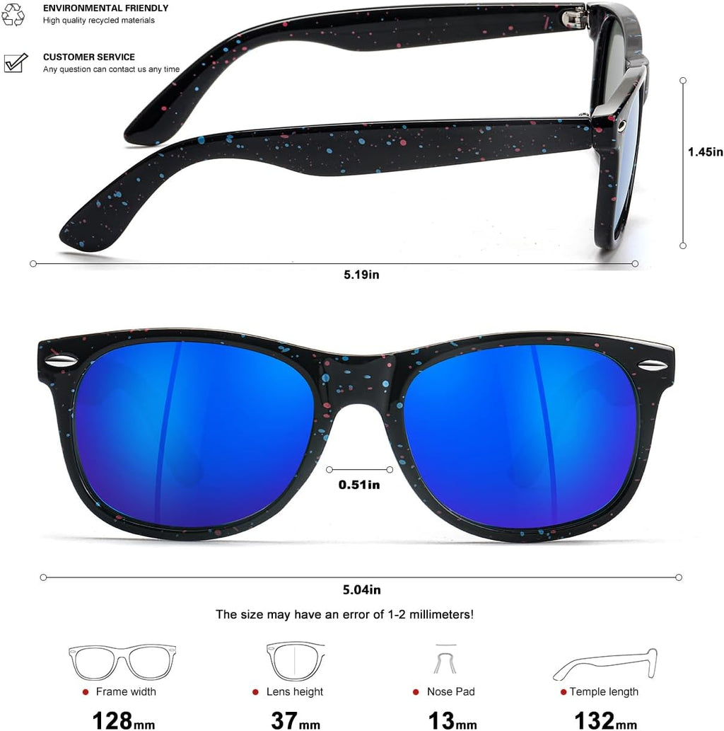 Skiennix Kids Polarized Sunglasses - Retro UV Protection Shades for Boys & Girls