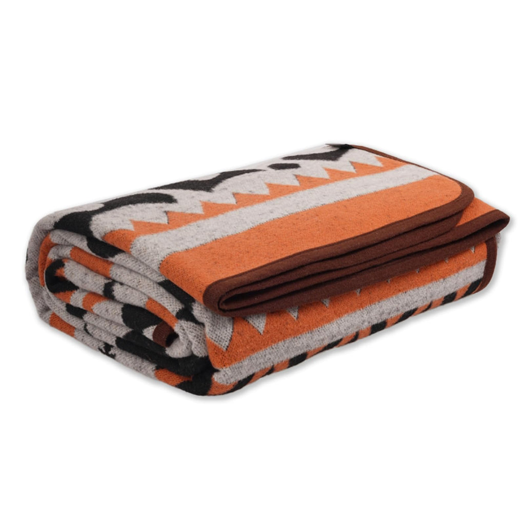 PuTian Merino Wool Blend Blanket - Soft Warm Washable Heavy Large Blanket Throw for Camping Outdoor Bed Couch Patio Van - 87X63 Grey Flame