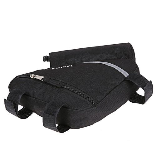 MOOCY Ultralight Reflective Bicycle Triangle Frame Bike Bag with Water Bottle Pouch -Black
