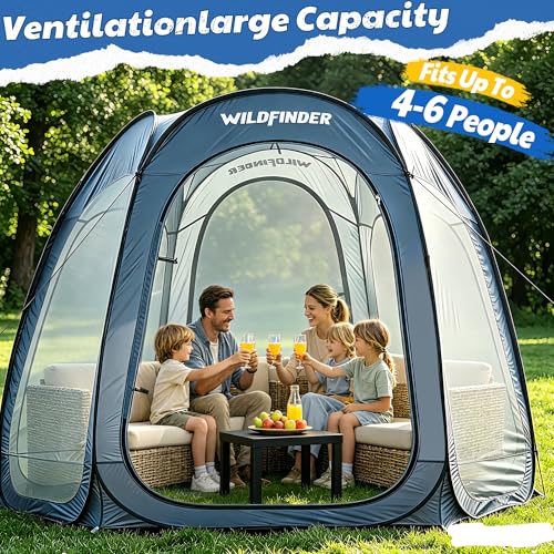 WildFinder 10x10 Pop Up Screen House Tent with Mesh Walls, Waterproof Canopy