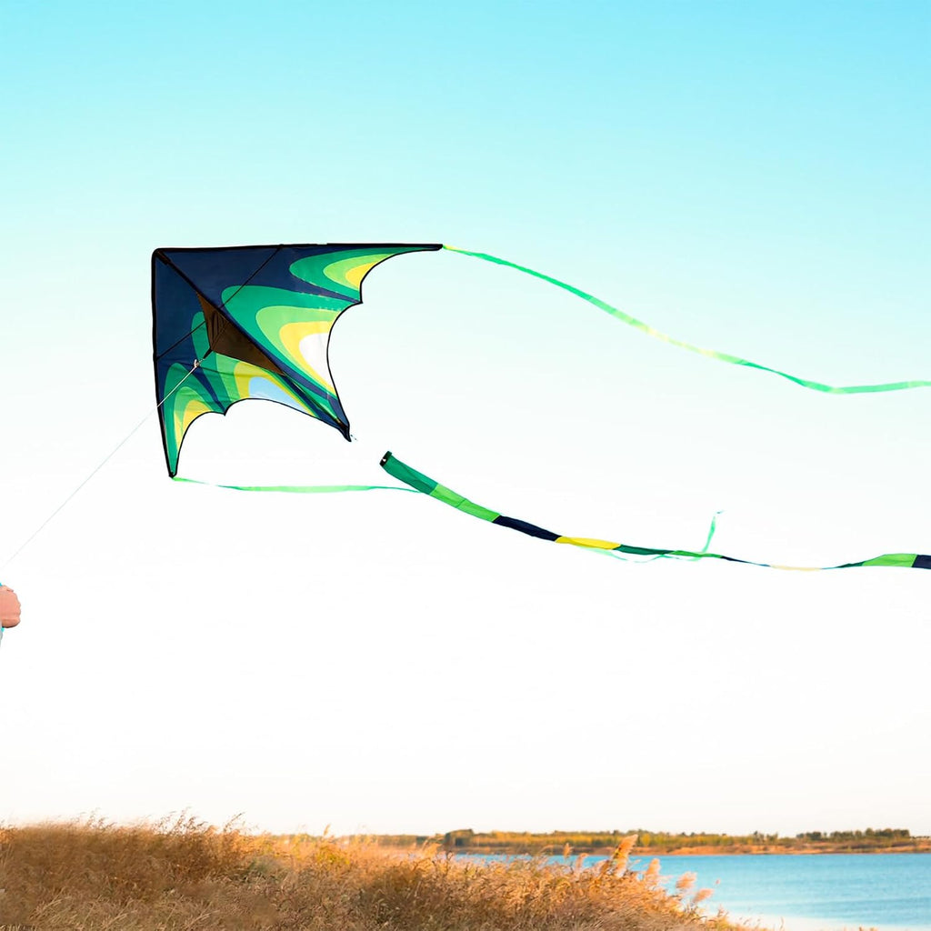 SGftre Delta Kite - Easy to Fly Single Line Kite with Tail for Kids & Adults | Perfect for Beach & Park Fun