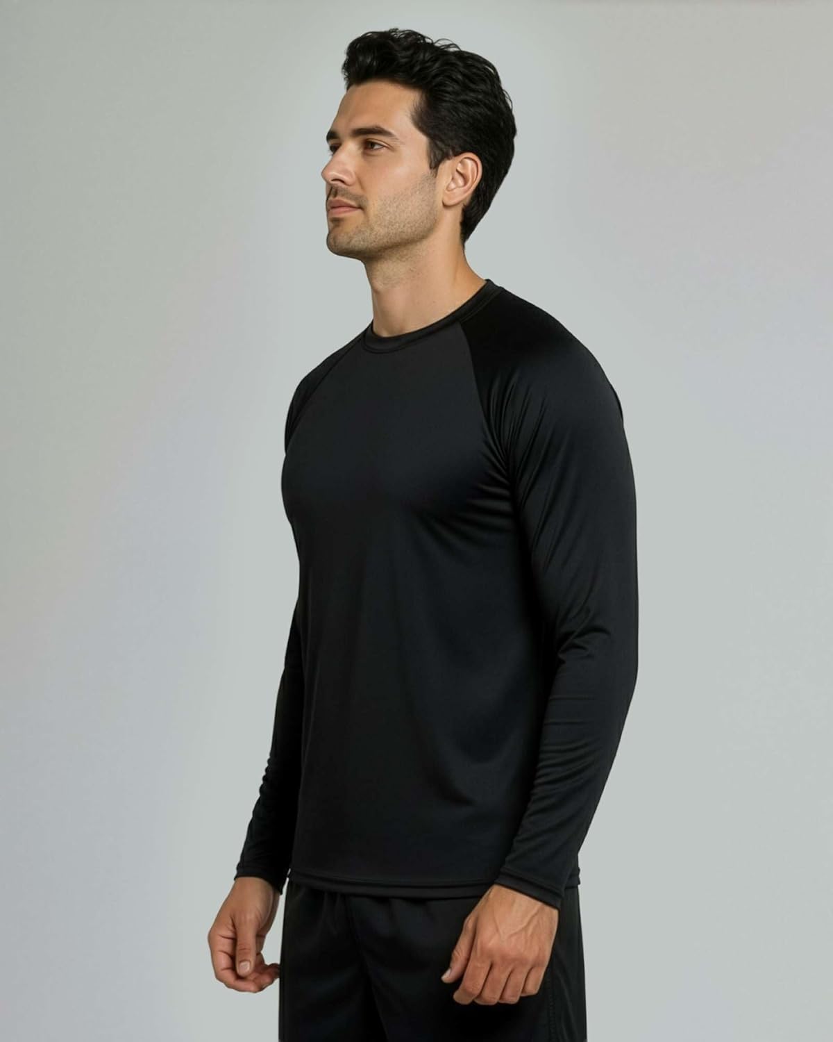 Real Essentials Men's Long Sleeve Rash Guard Shirt - UPF 50+ Sun Protection | Quick Dry (Big & Tall)