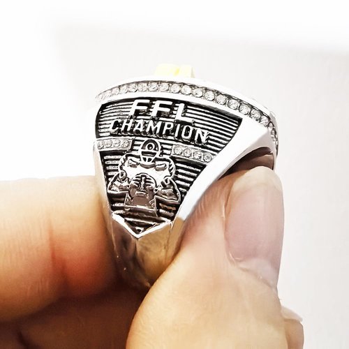 guancrown 2026 Fantasy Football Championship Ring Award Prize Trophy Sports Winner MVP FFL Ring (Ring and Stand, Size 10)