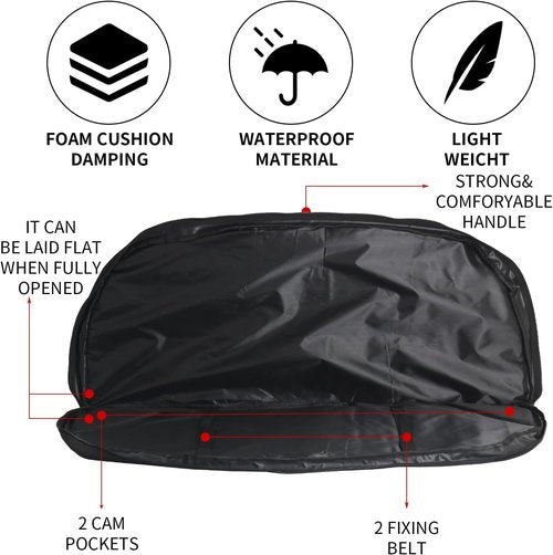 Archery Compound Bow Case - Lightweight Soft Bow Bag with Arrow Quiver & Adjustable Straps for Adults