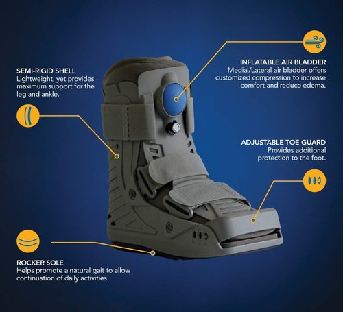United Ortho USA16119 360 Air Walker Ankle Fracture Boot, X Large, Grey