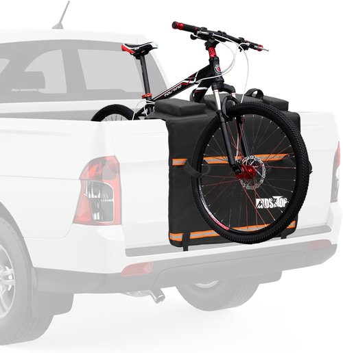 MDSTOP Tailgate Pad - Mountain Bike Protector with Reflective Strips | Scratch Resistant, Holds 2 Bikes (Black, M)