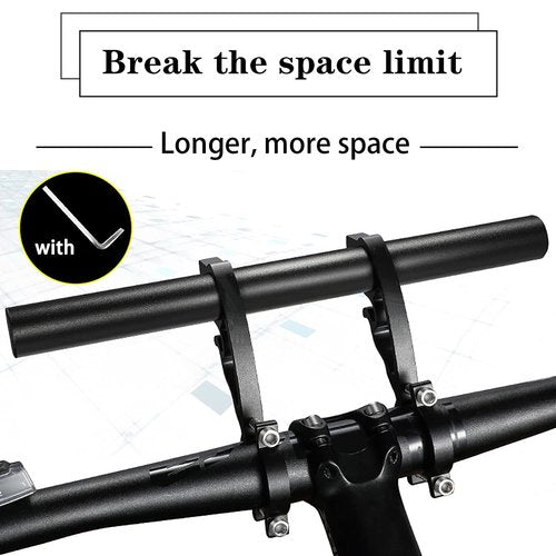 Bike Bicycle Double Handlebar Extender Extension,11.8"(30 cm) Aluminum alloy Super Long Bracket Accessories，For Bike Mounts,GPS Units, Headlights,Light Lamp,Phone Mount,For 20mm-32mm caliber