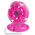 Gladeer 120mm Light Up Flashing Scooter Front Replacement Wheels w/Bearings for Kids 3-Wheeled Kick Scooters (Pink)