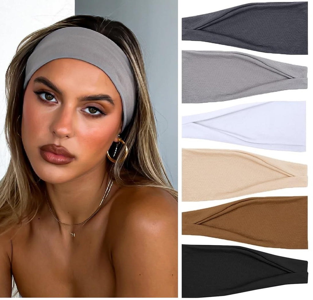 TERSE Headbands for Women - Non-Slip Thick Stretchy Hair Bands for Yoga & Daily Wear