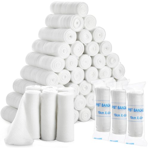 Juvale 4-Inch Gauze Bandage Roll - Soft Stretchy Fabric & Gauze Wrap - Breathable Textured Design for Secure Compression - Pack of 1, 48 Count