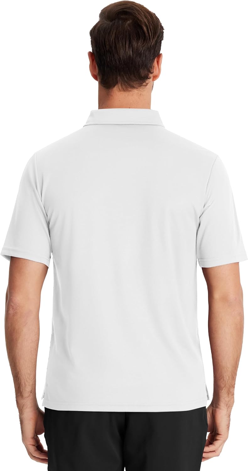 TACVASEN Men's Polo Shirt - Performance Dry Fit Golf Shirt with Pocket | Casual Short Sleeve