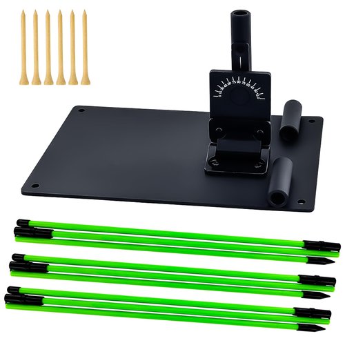 JIAXLTD Golf Alignment Sticks and Angle Holder Set Plate Thickened metal adopts damping design Angle adjusted freely Teaching Equipment for Aiming Putting Swing Posture Correction Golf Swing Training