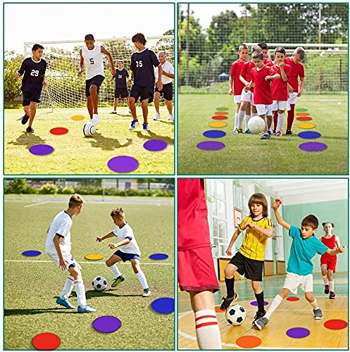 9 Inch Poly Spot Markers Set of 60 Non-Slip Rubber Floor Dots for Gym Sports Training