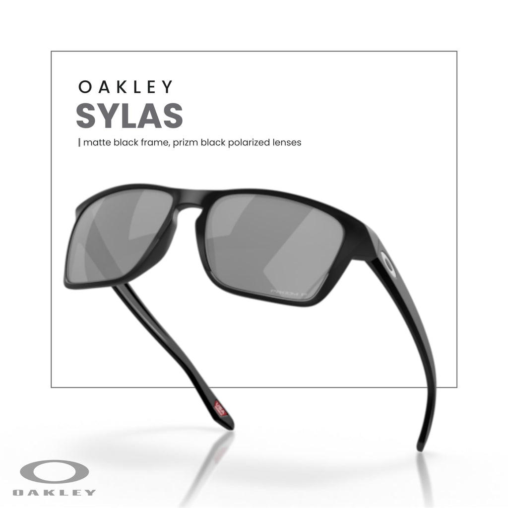 Oakley Sylas OO9448 Rectangle Sunglasses for Men+ Bundle Accessory Leash Kit, Microfiber Pouch