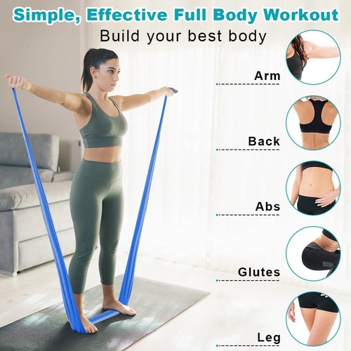 Flintronic Exercise Resistance Bands - 3 Pack with 3 Resistance Levels | 1.5M Elastic Stretch Bands for Strength Training & Yoga